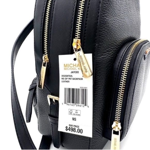 Michael Kors Medium Jaycee Backpack Black/Gold - Picture 11 of 11